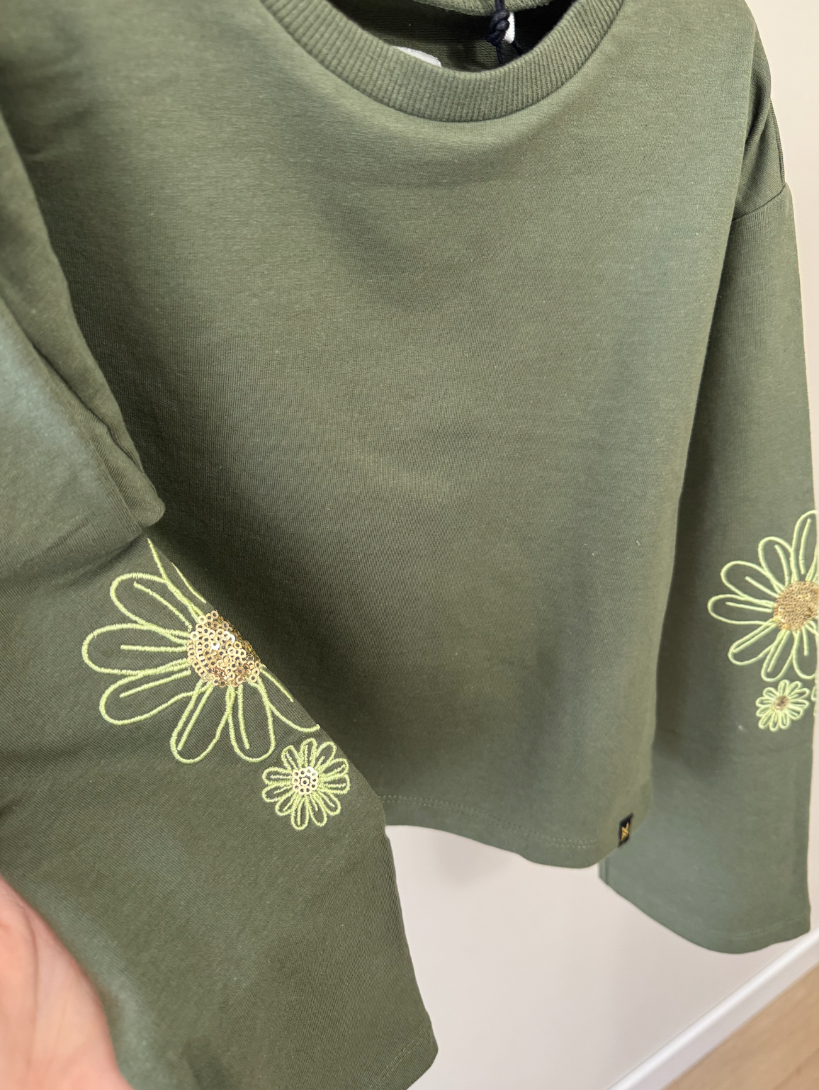 Jade Floral Sticthed Long-Sleeve