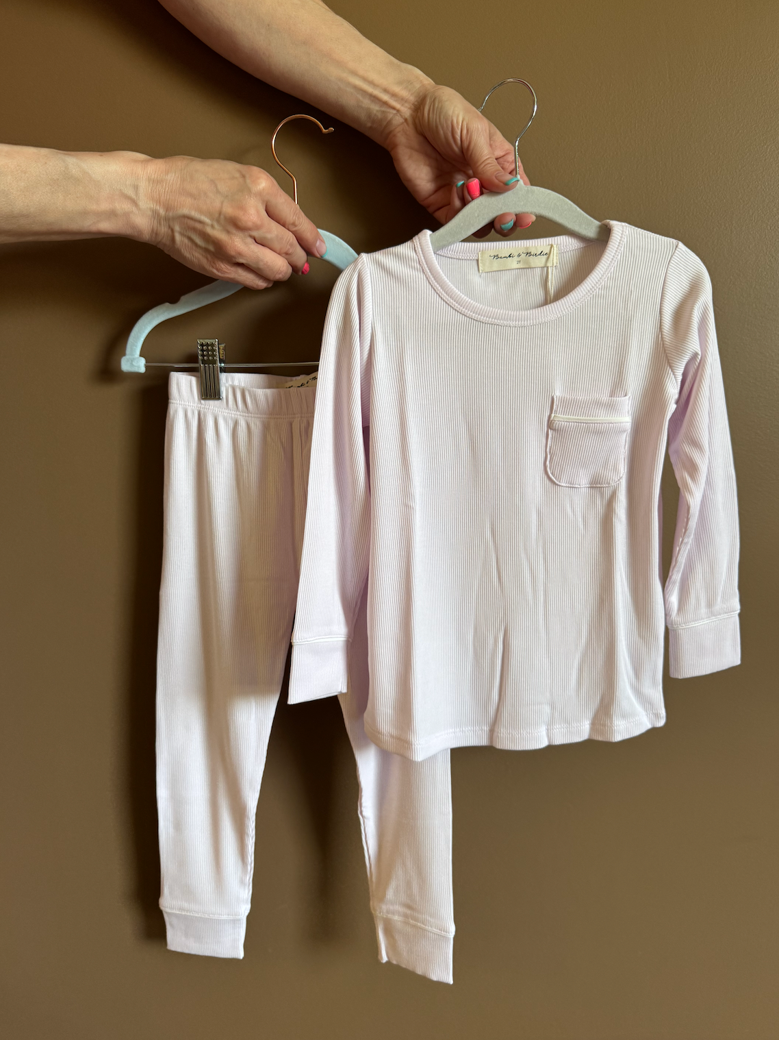 Pastel Pink Ribbed Set
