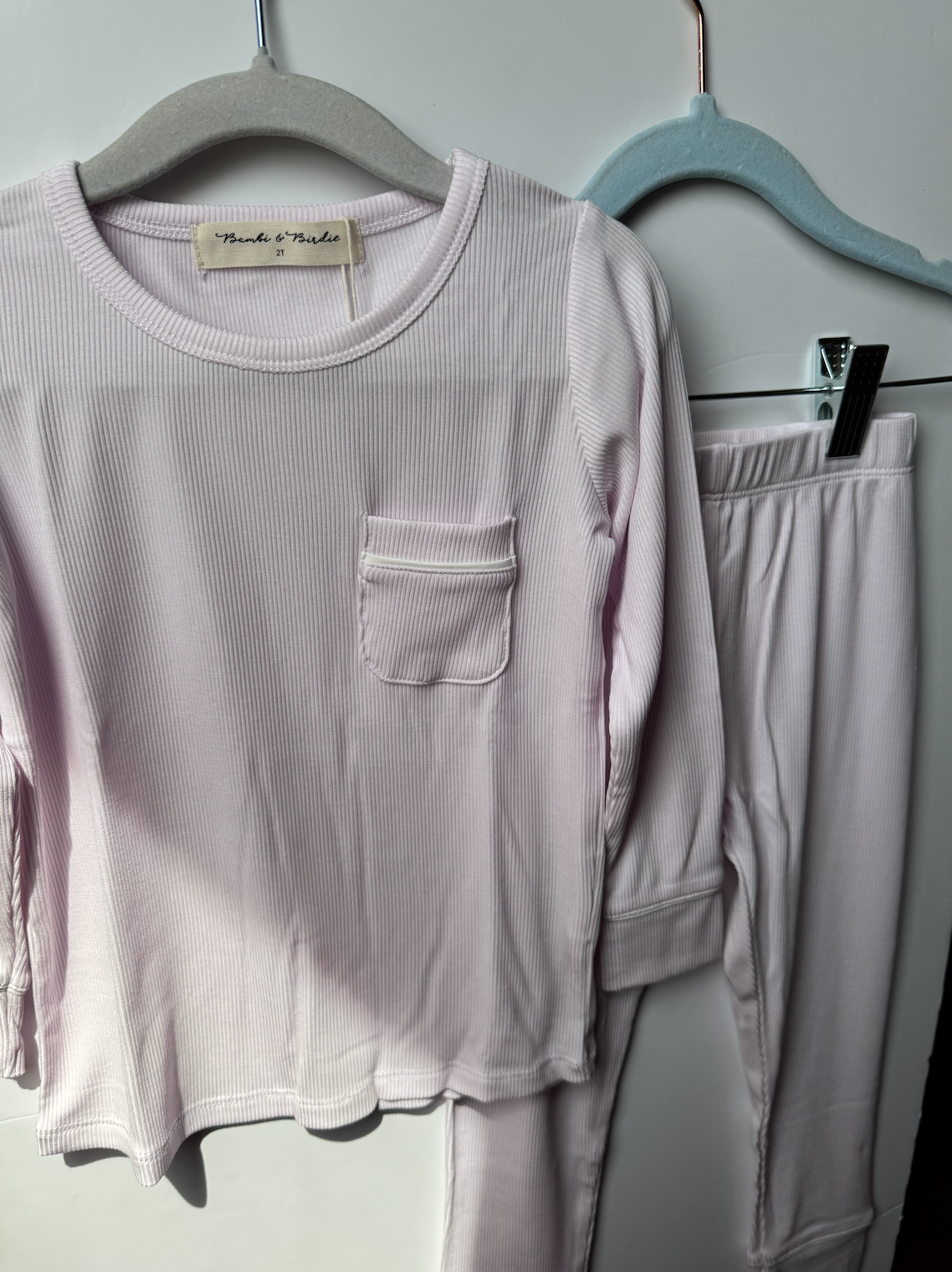 Pastel Pink Ribbed Set