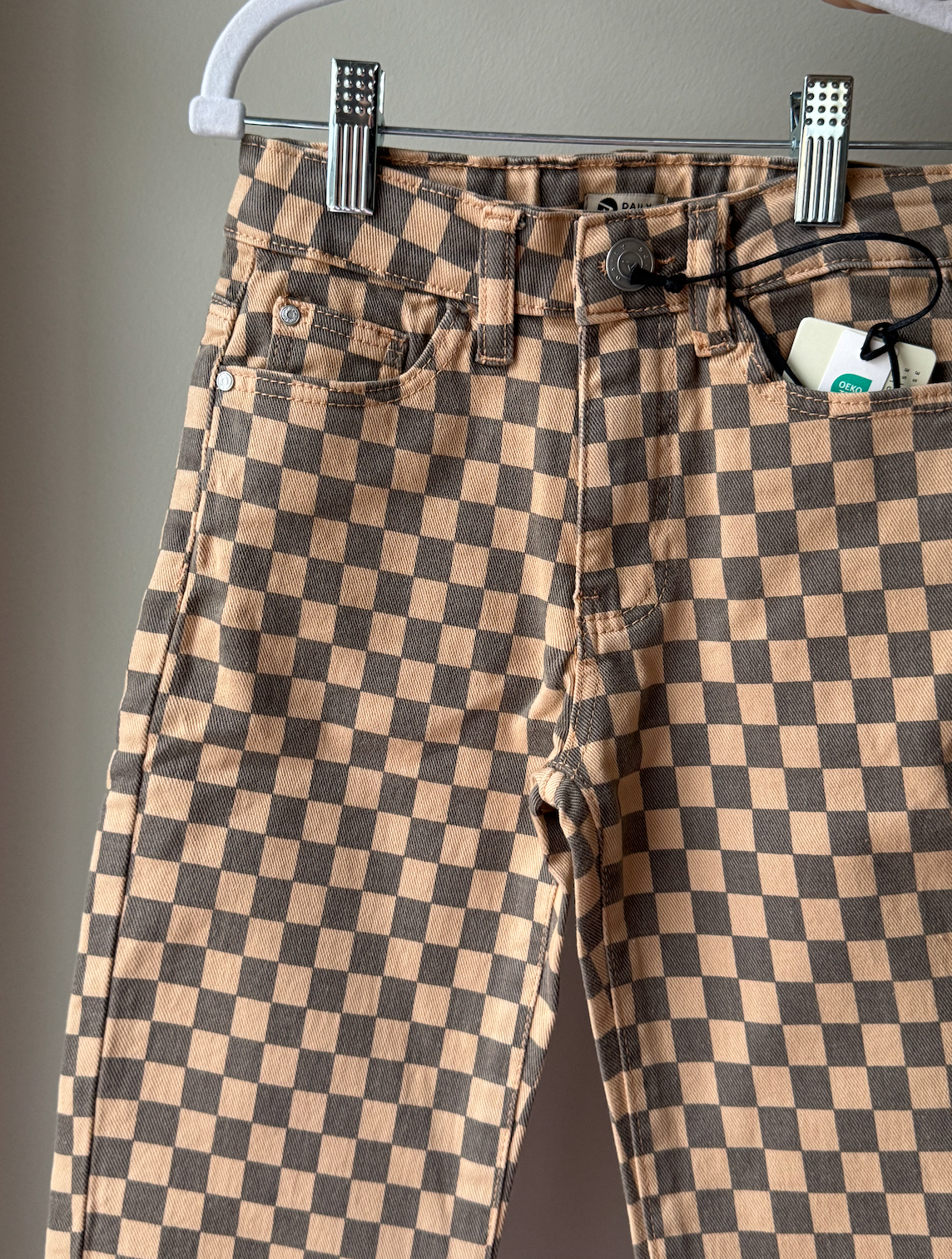 Checkerboard Denim Jeans