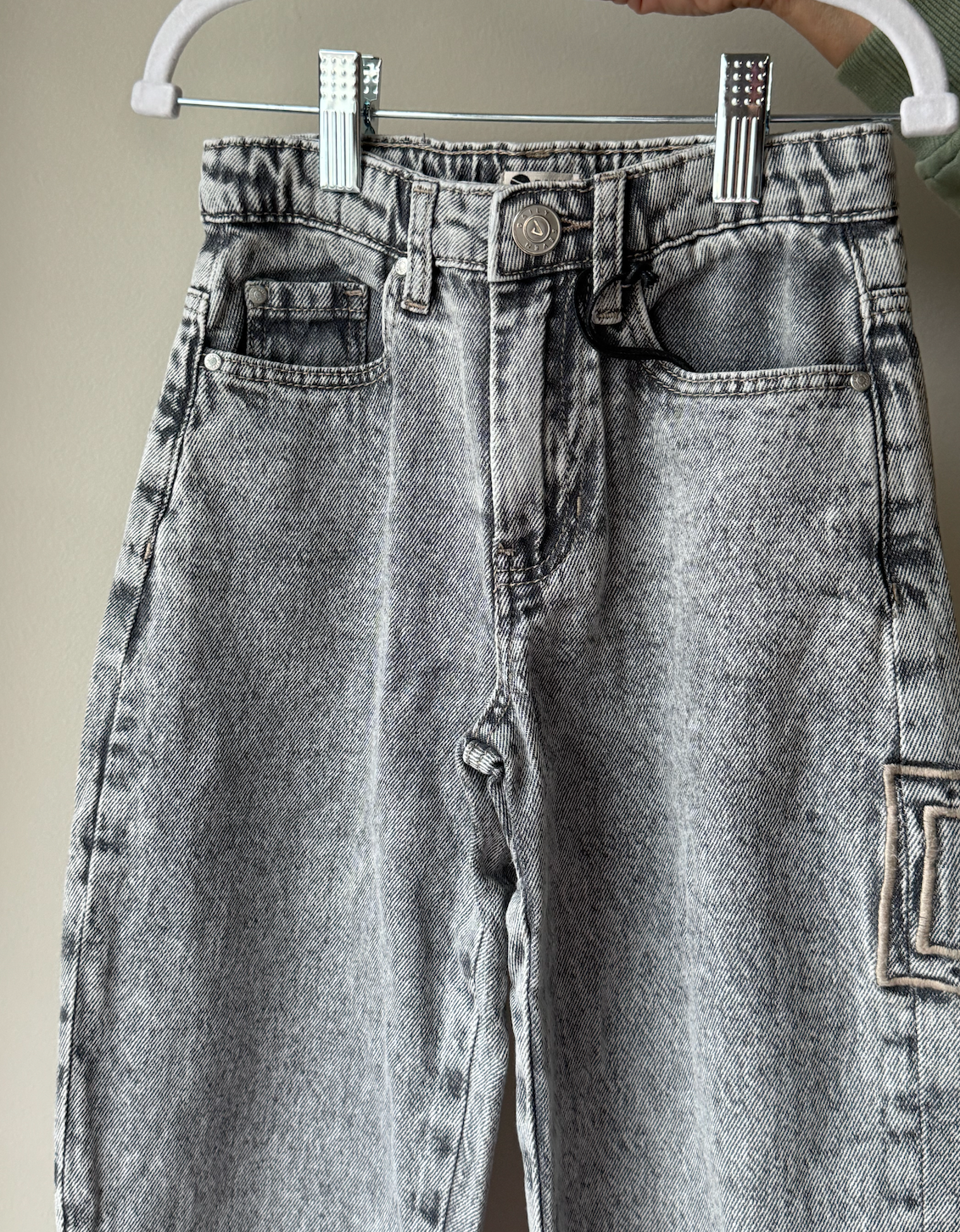 Washed Grey Barrel Jeans