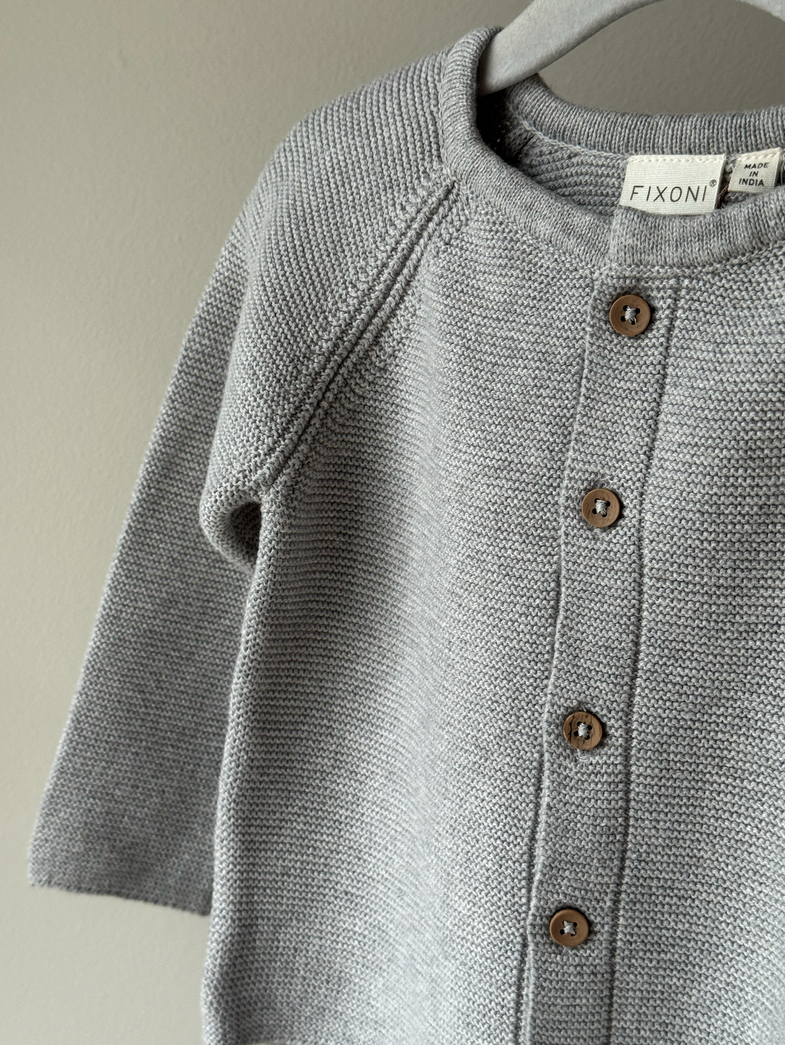 Grey Knit Button-Up Cardigan