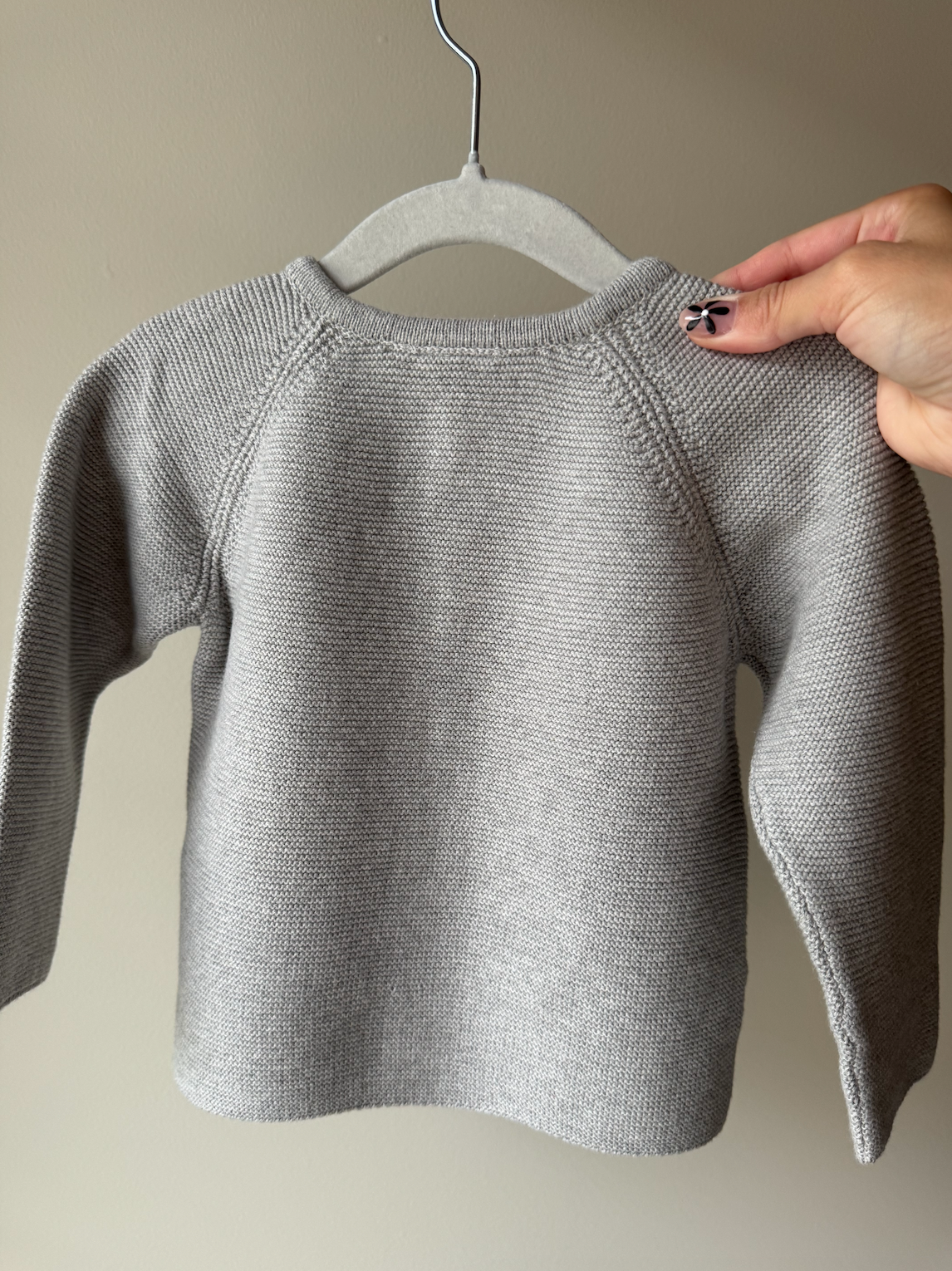 Grey Knit Button-Up Cardigan