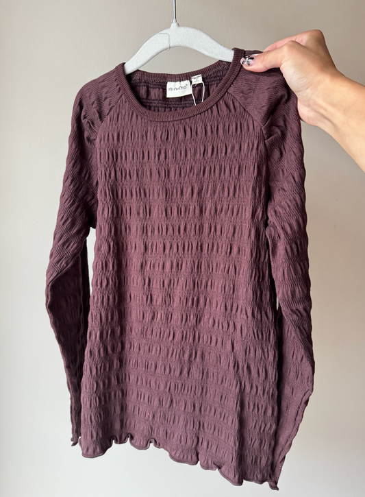 Plum Crinkle Textured Long Sleeve