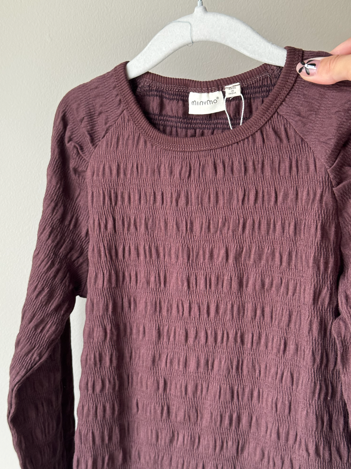 Plum Crinkle Textured Long Sleeve