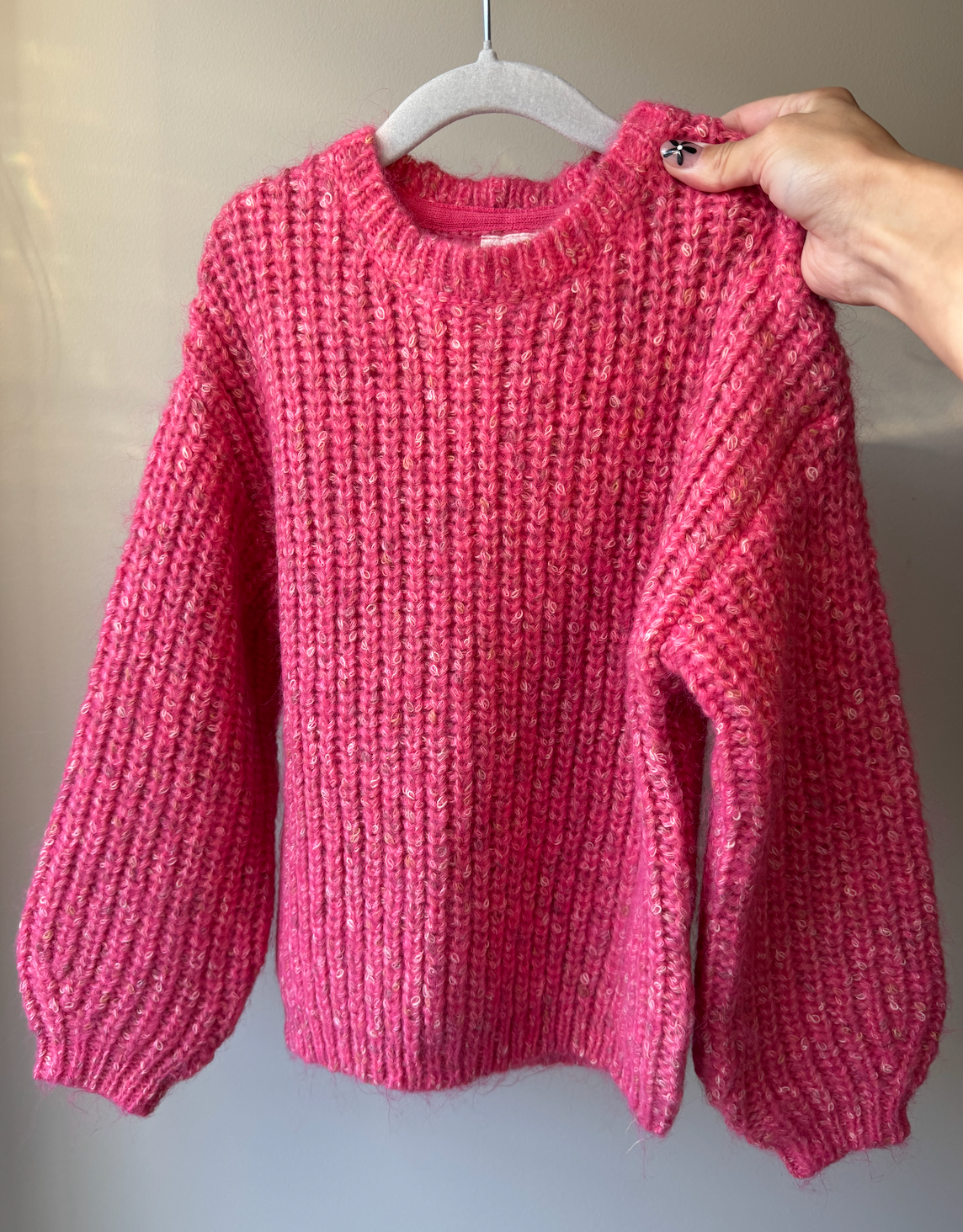 Speckled Hot Pink Knit Sweater