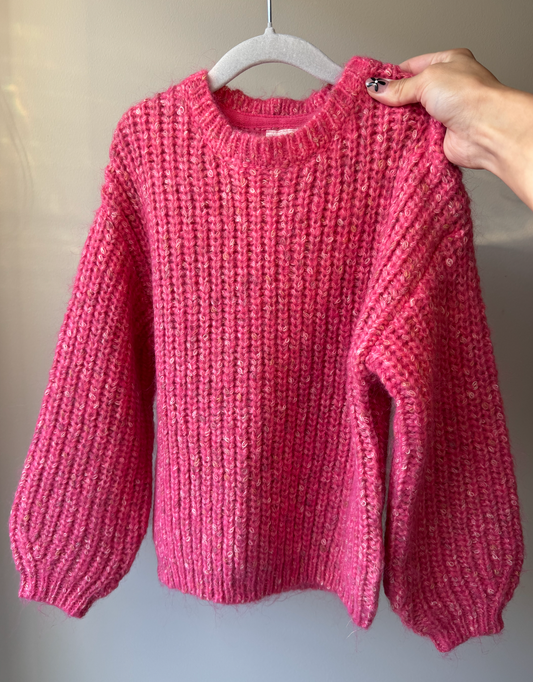 Speckled Hot Pink Knit Sweater