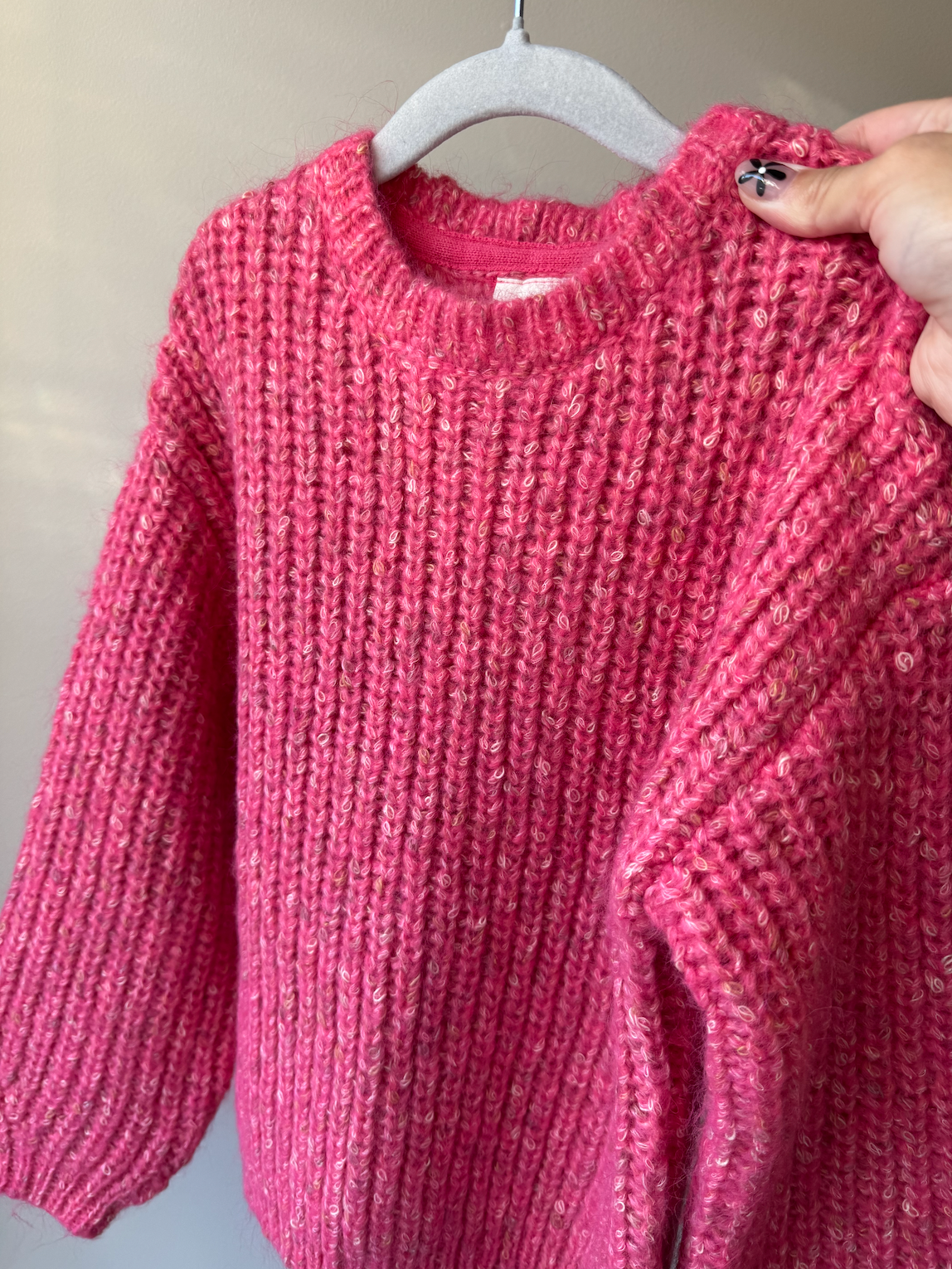 Speckled Hot Pink Knit Sweater
