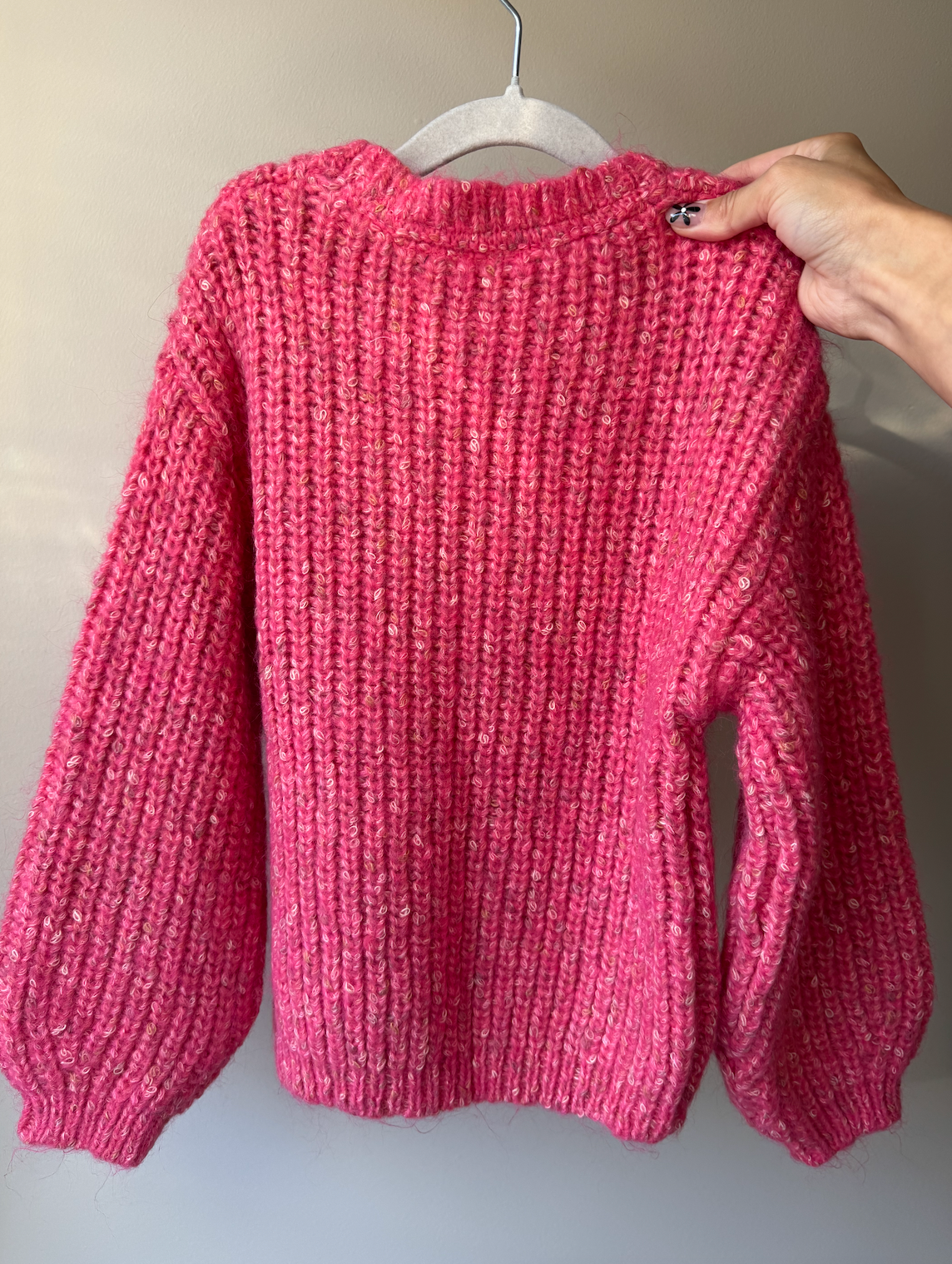 Speckled Hot Pink Knit Sweater