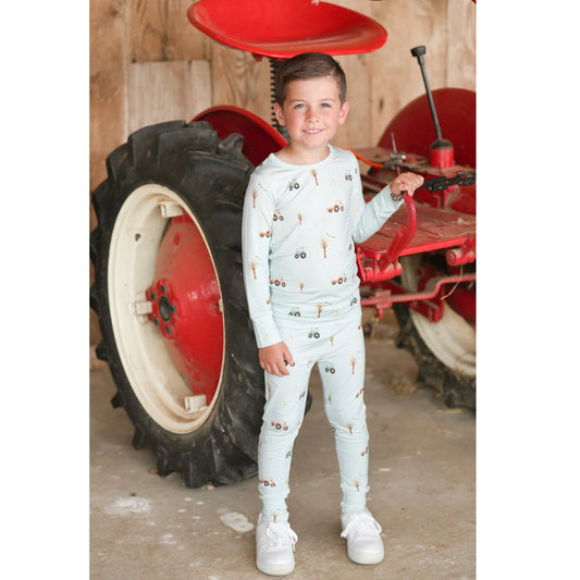 Bamboo PJ Set - Tractors