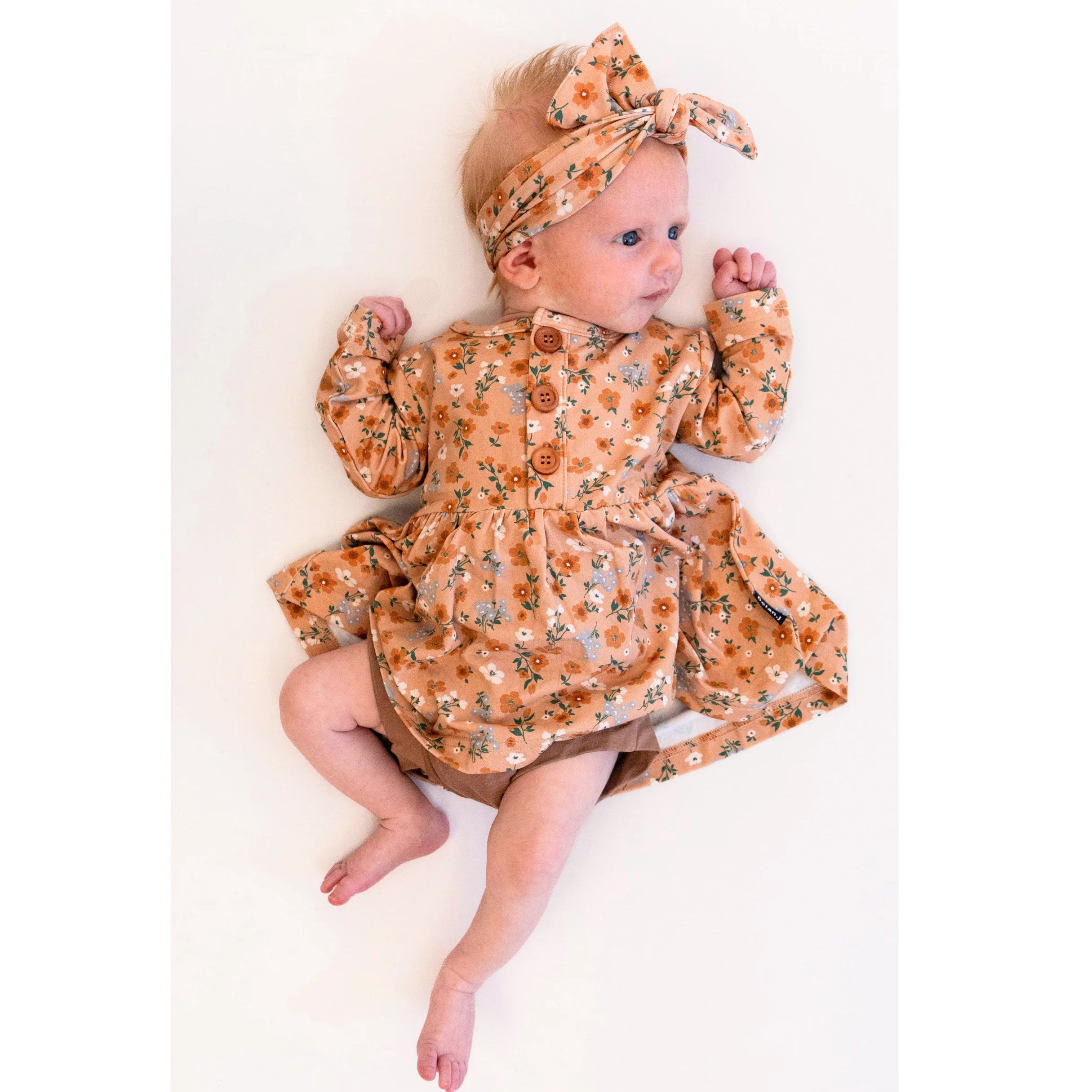 Peplum Baby Dress - Amber Garden
