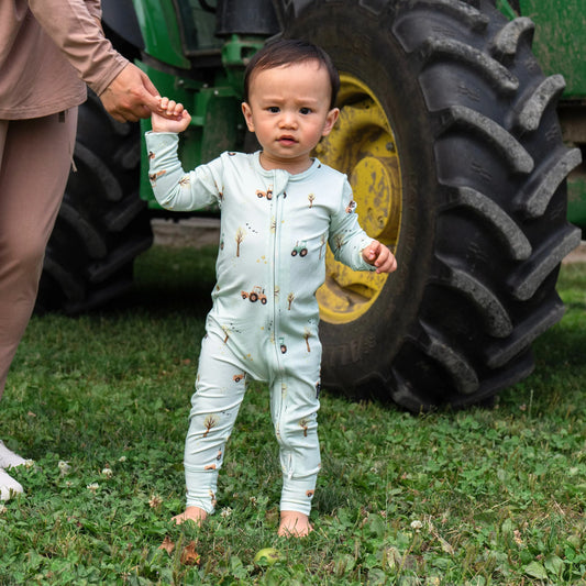 Footless Zipper Sleeper - Tractors