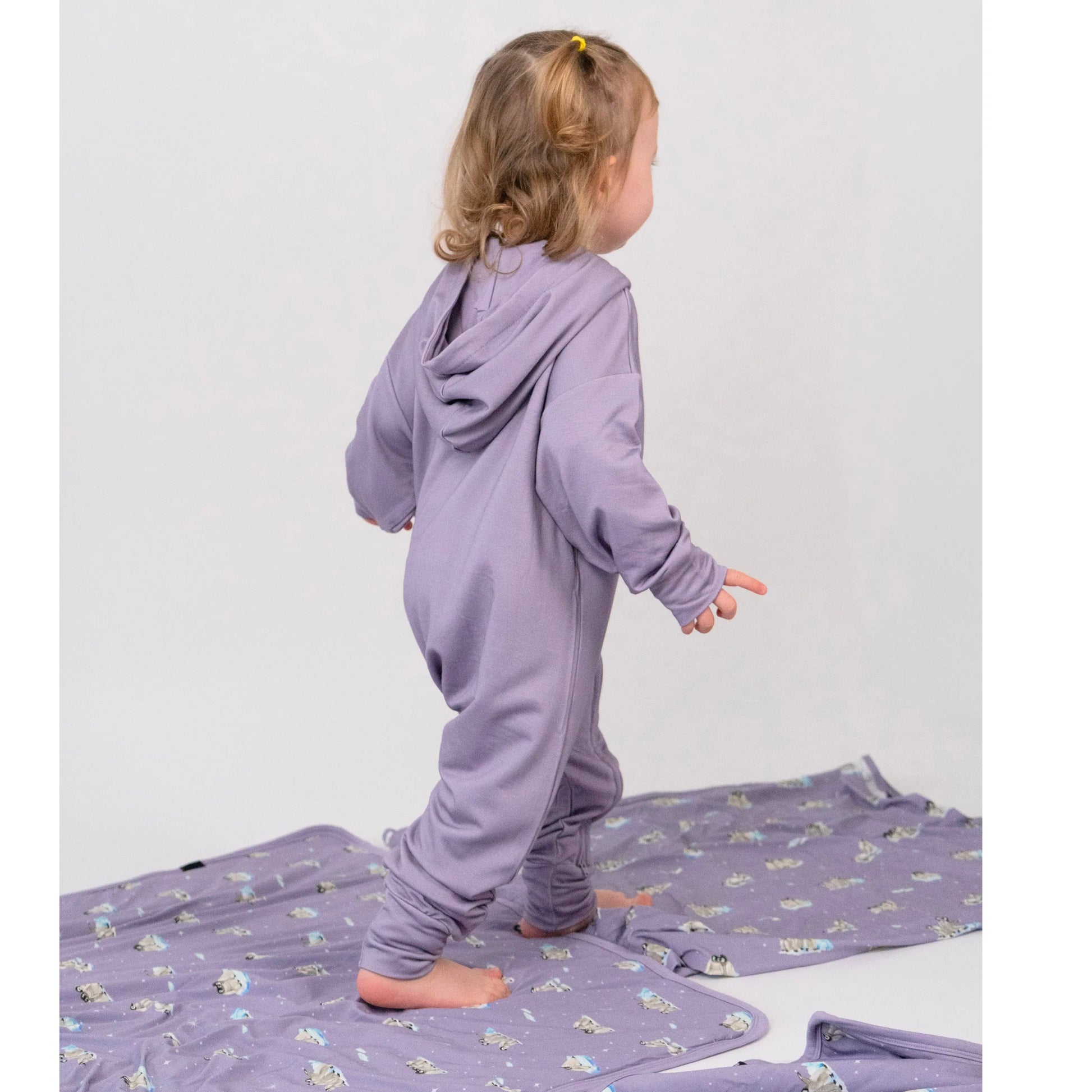 Baggy Hoodie Jumpsuit - Periwinkle