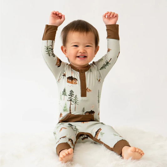 Tall Pocket Romper - Minty Moose