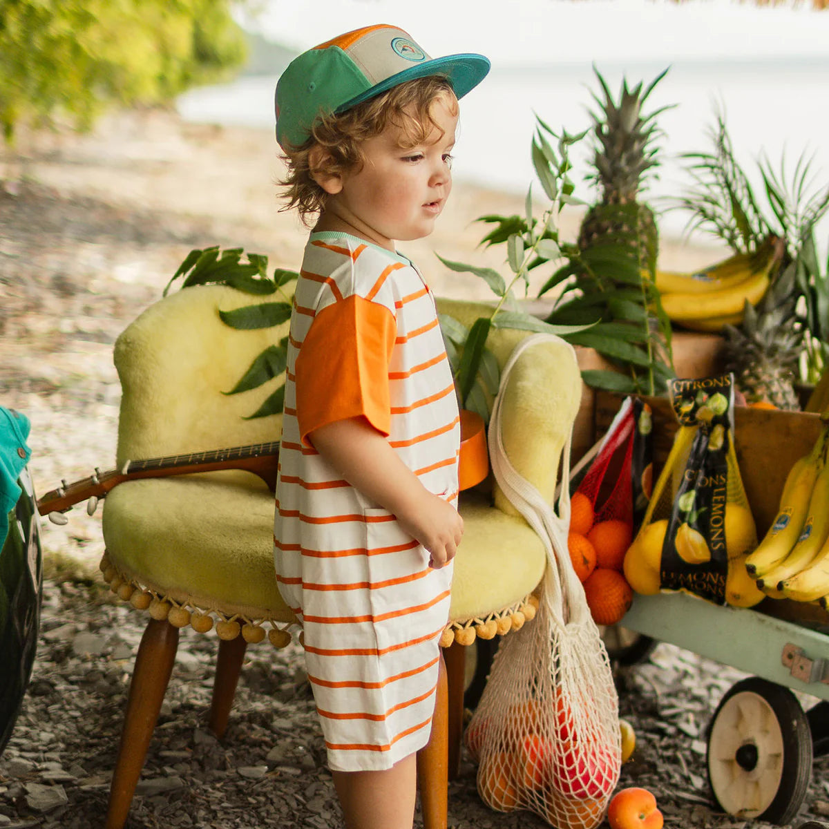 Orange Creamsicle Stripe Romper