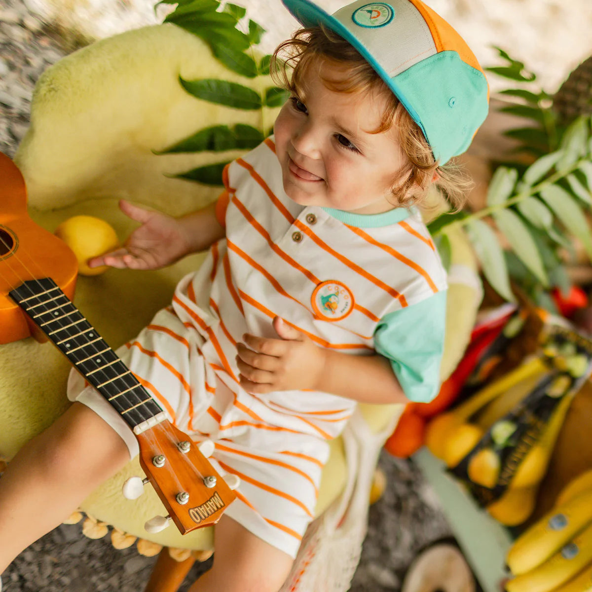 Orange Creamsicle Stripe Romper