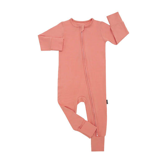 Sleeper with Fold Over Cuffs - Coral