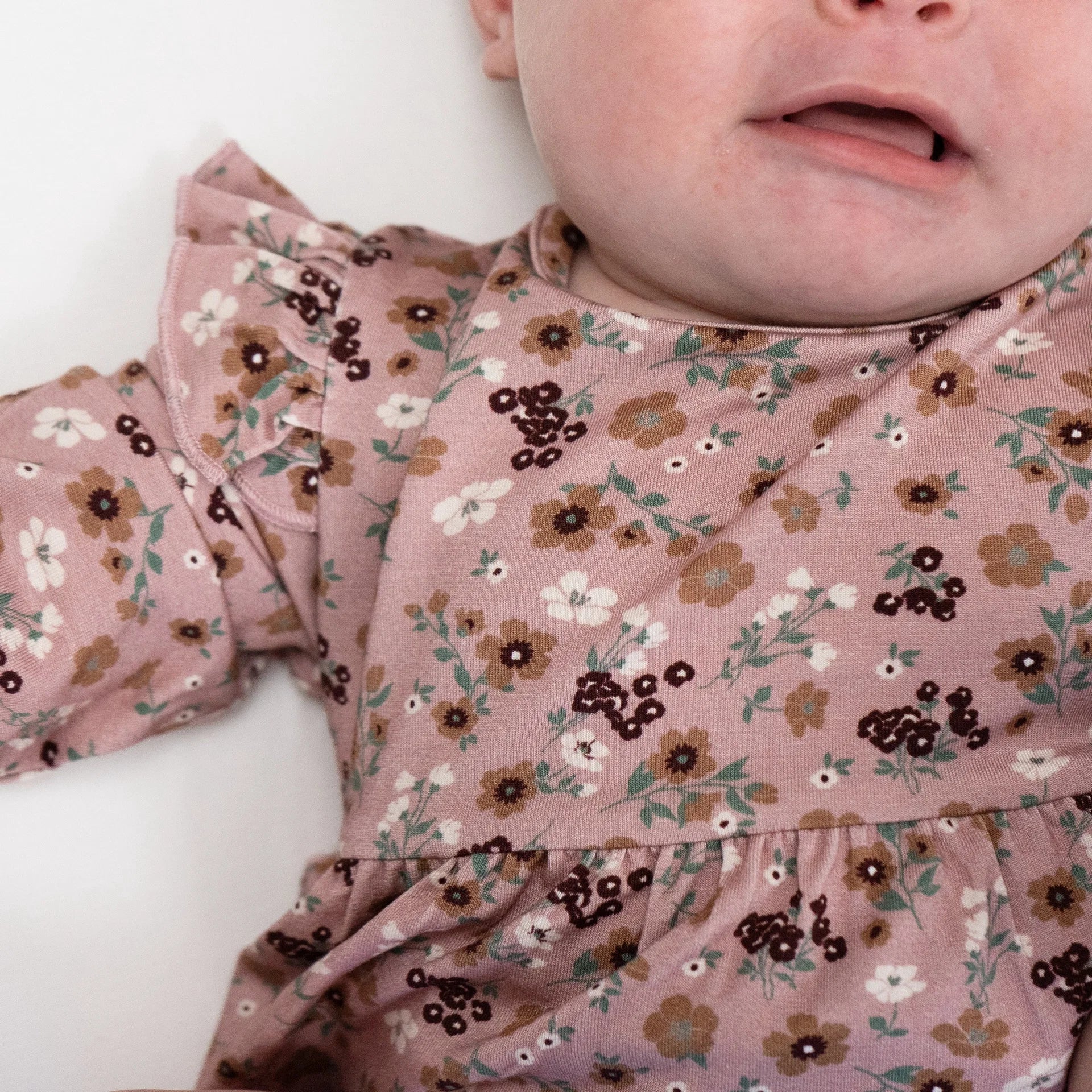 L/S Skirted Onesie - Velvet Garden