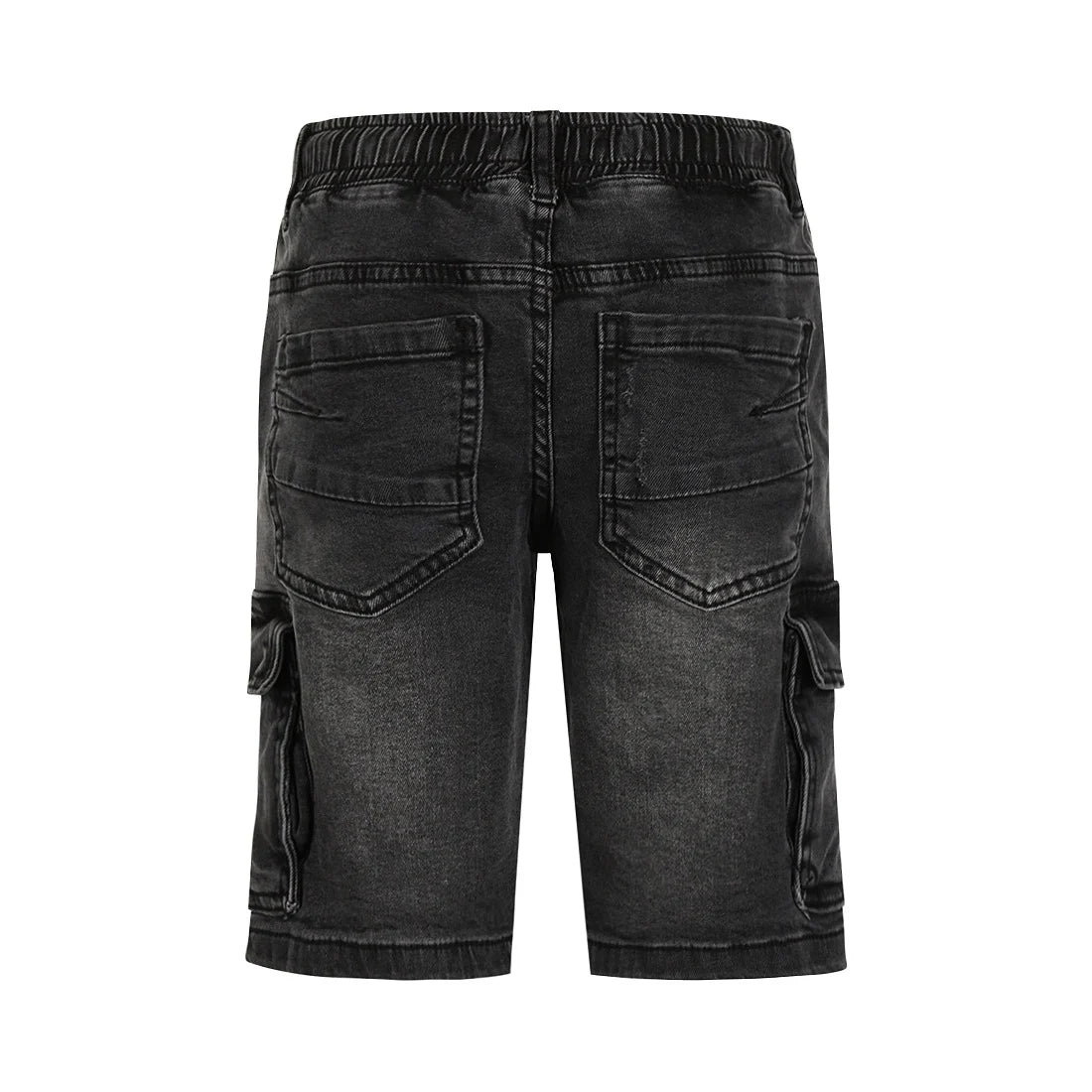 Black Denim Cargo Shorts