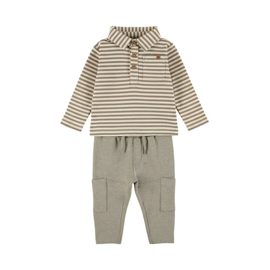 Striped Polo 2-Piece Set