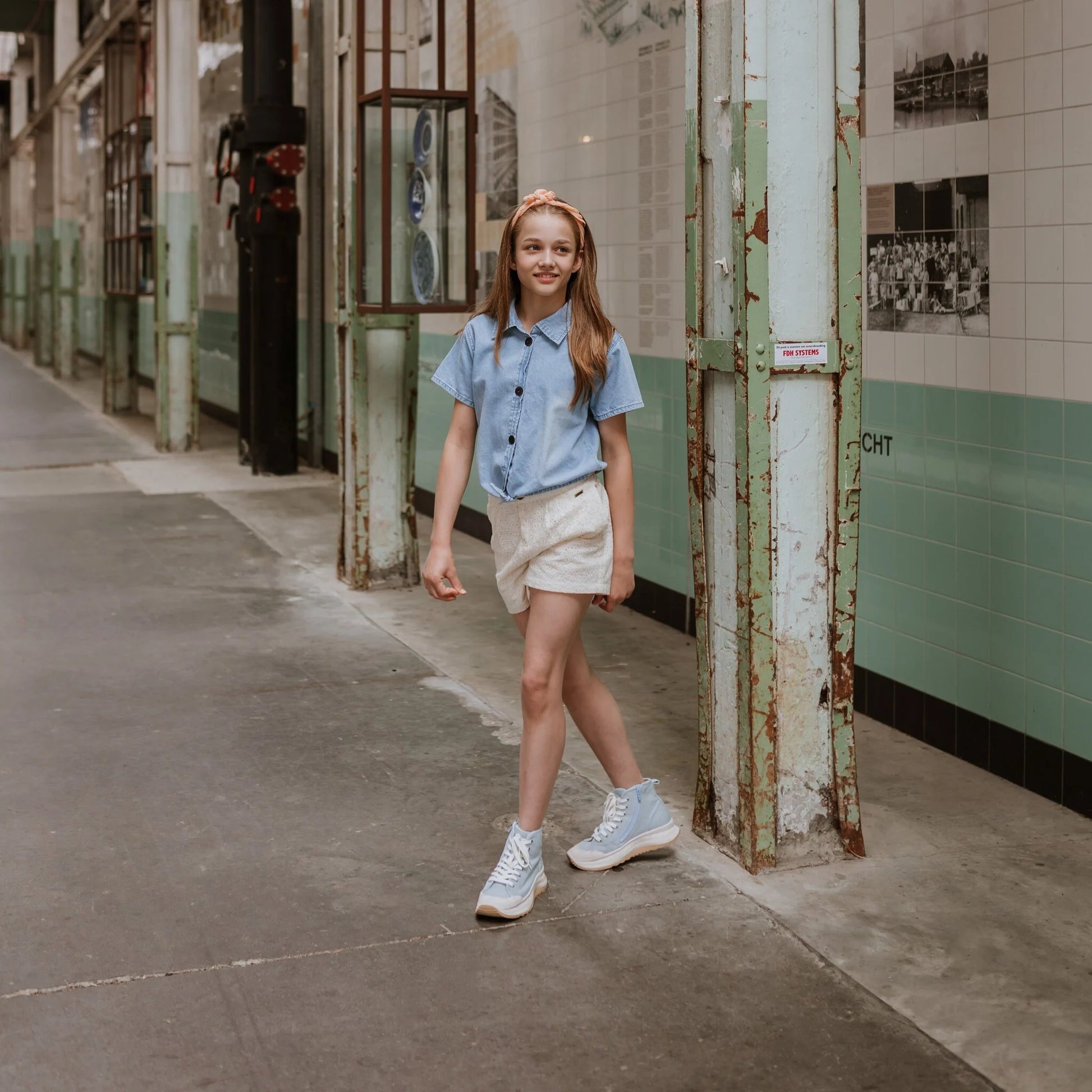 Denim Button & Tie Top