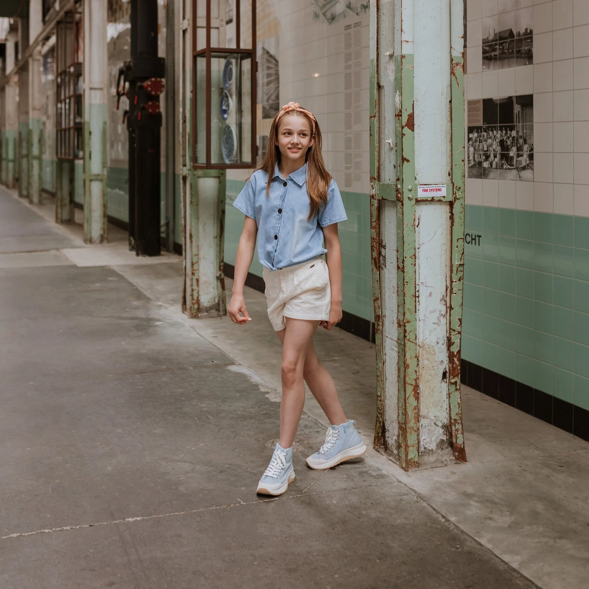 Denim Button & Tie Top
