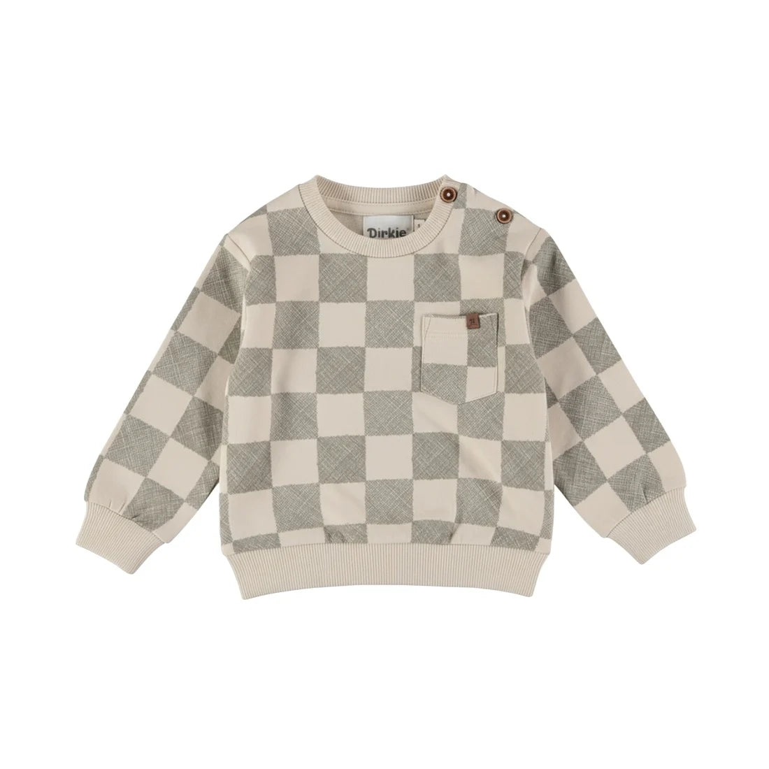 Sage Checkered Crewneck