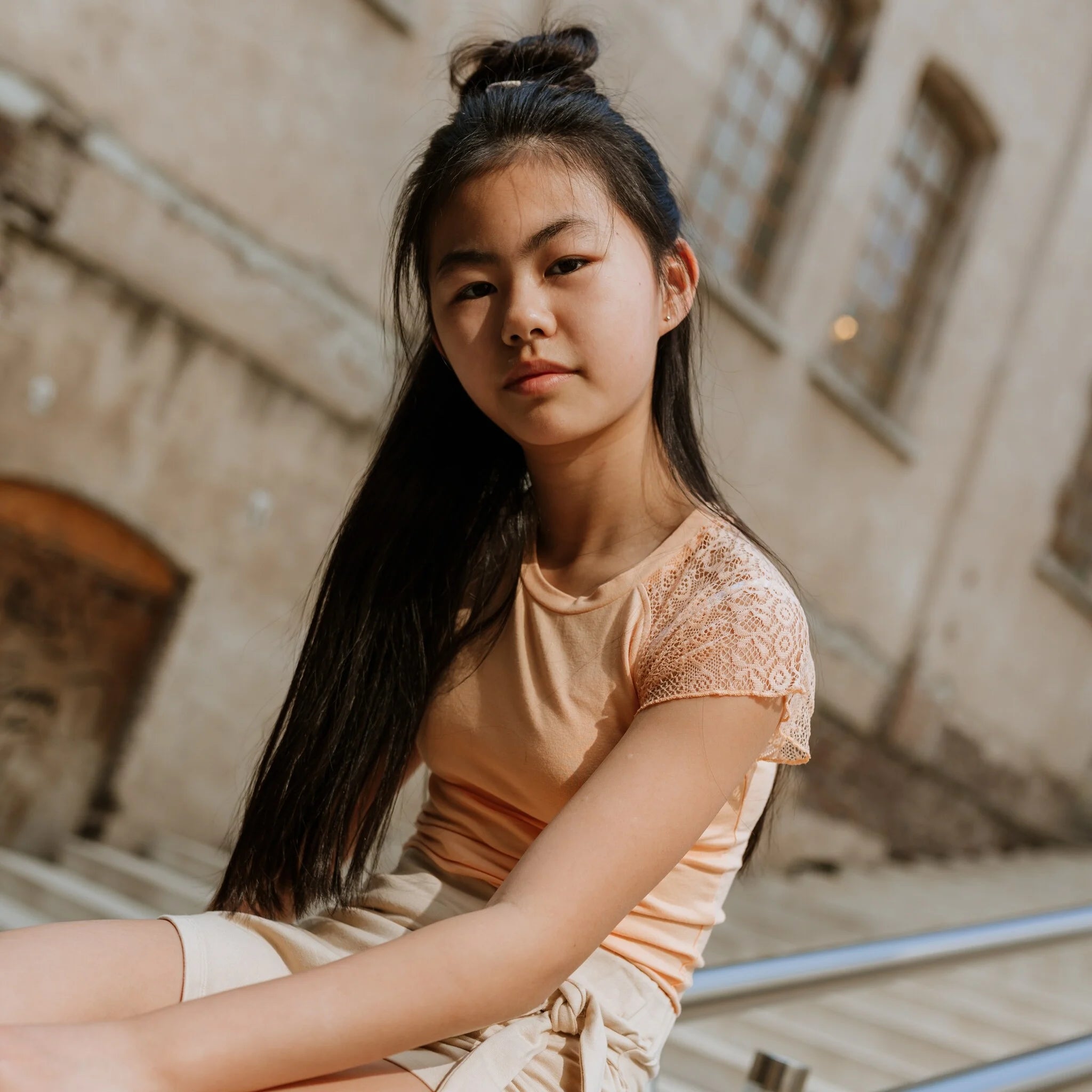 Orange Lace Top