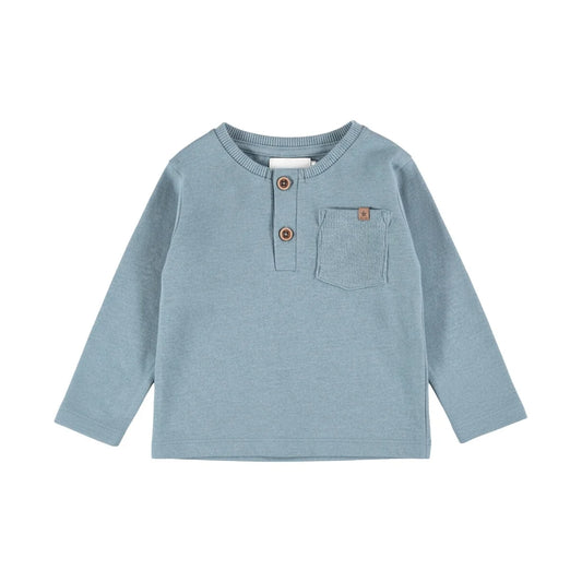 Dusty Slate Blue Henley