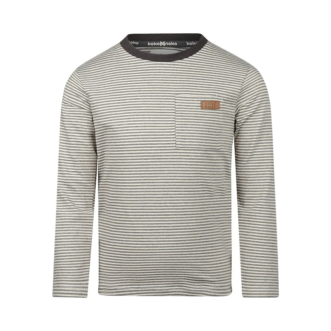 Grey Striped Long-Sleeve