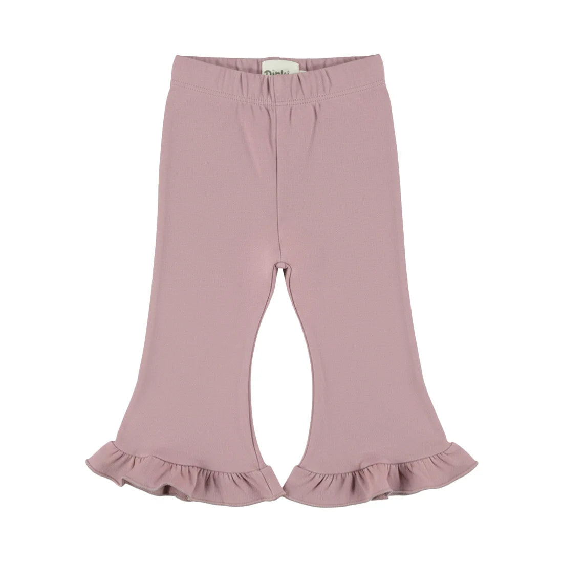 Plum Ruffled Bell-Bottom Leggings