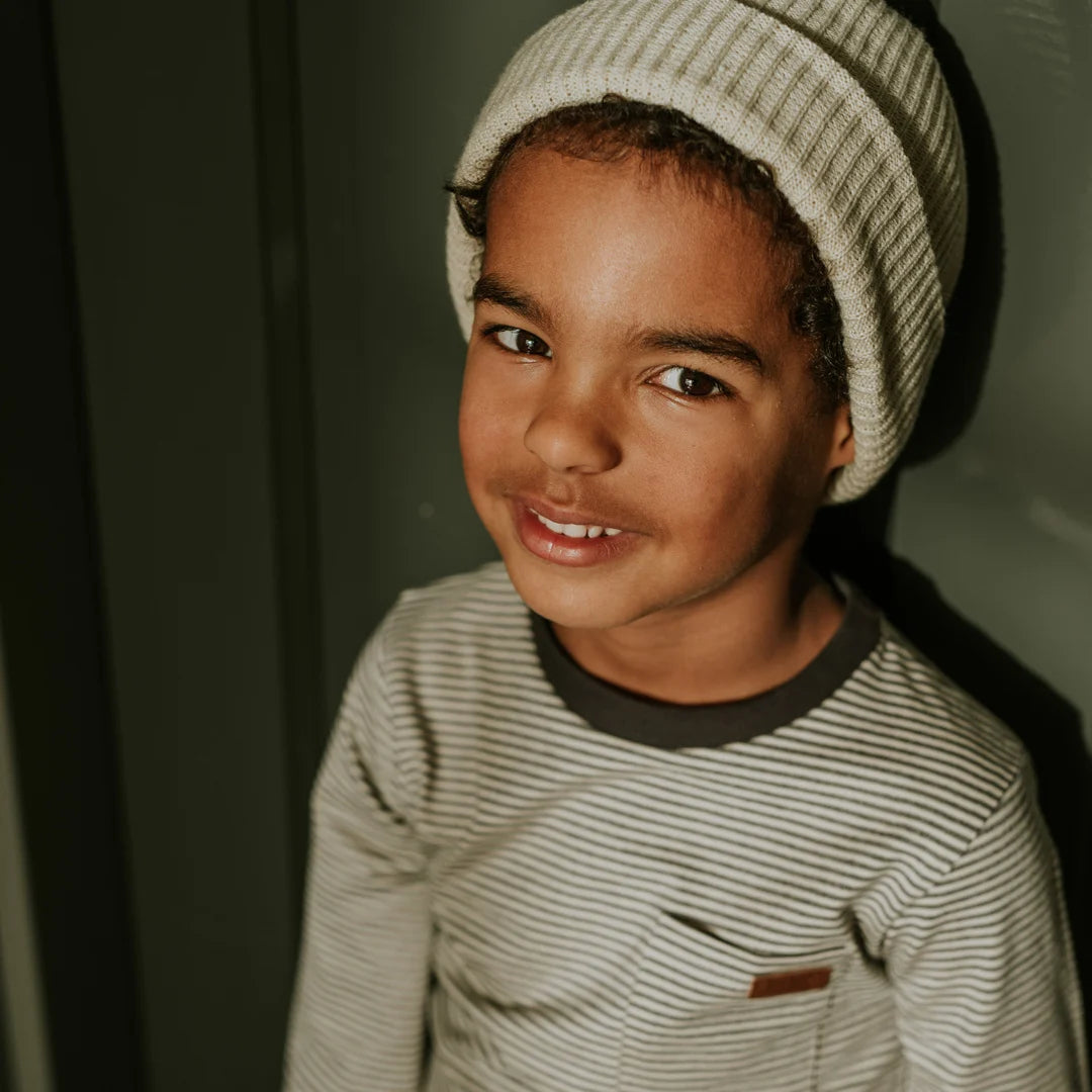 Grey Striped Long-Sleeve