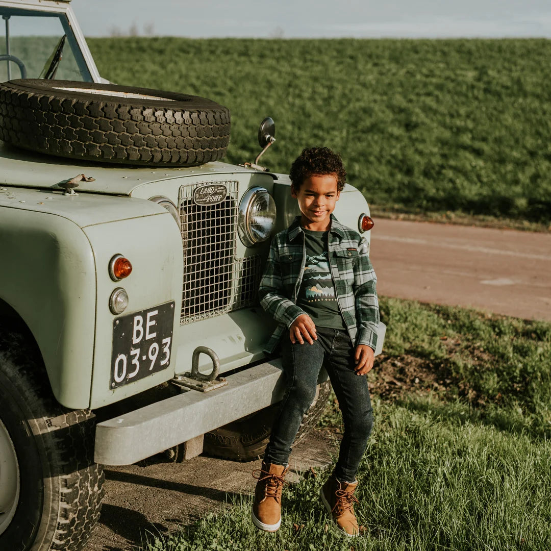 Forest Green Zip-Up Plaid Shacket