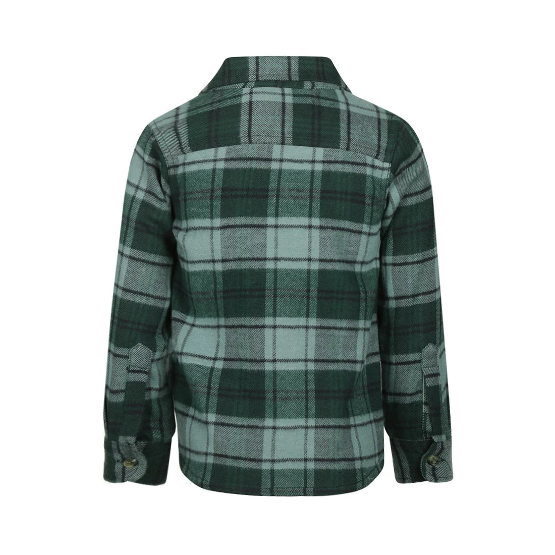 Forest Green Zip-Up Plaid Shacket