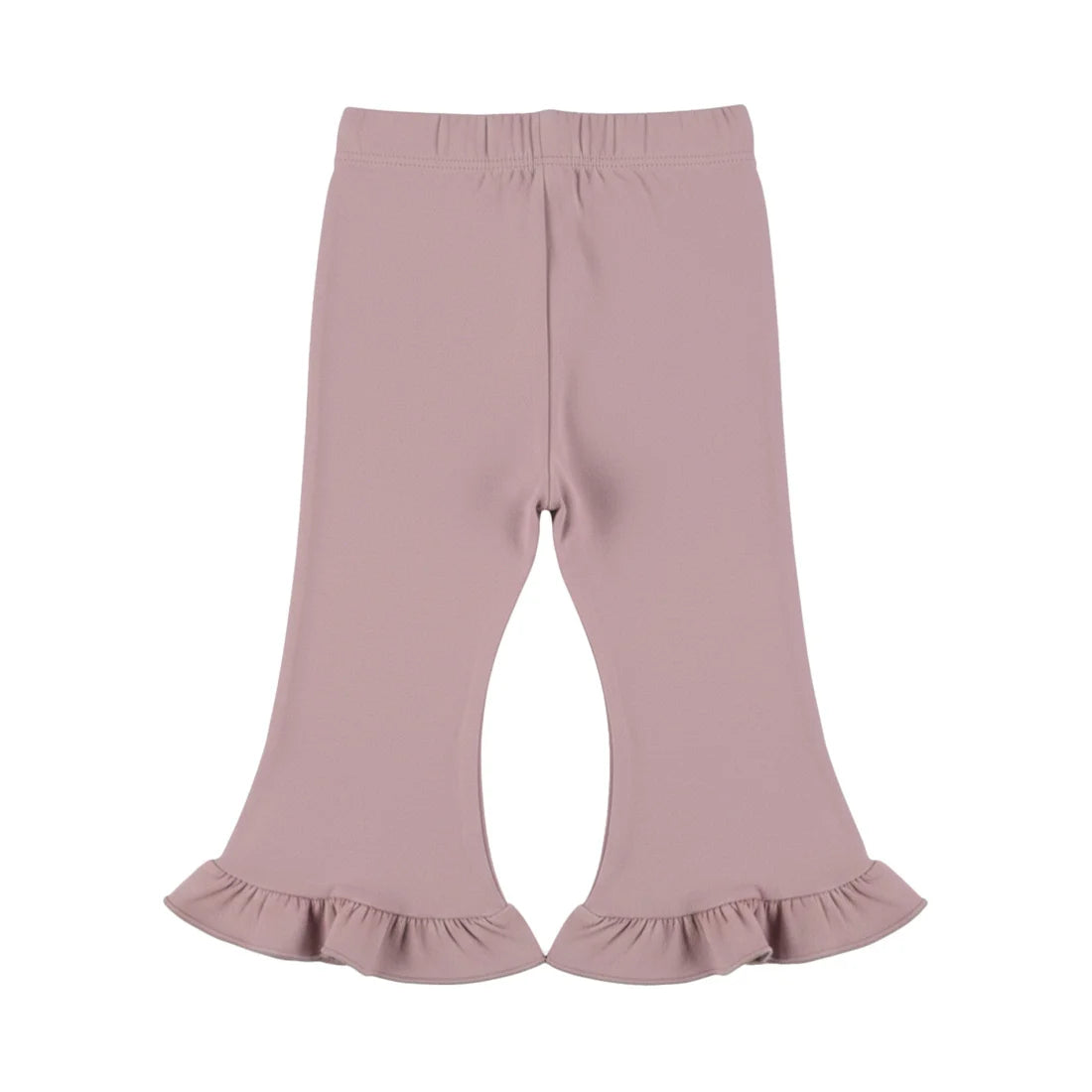 Plum Ruffled Bell-Bottom Leggings