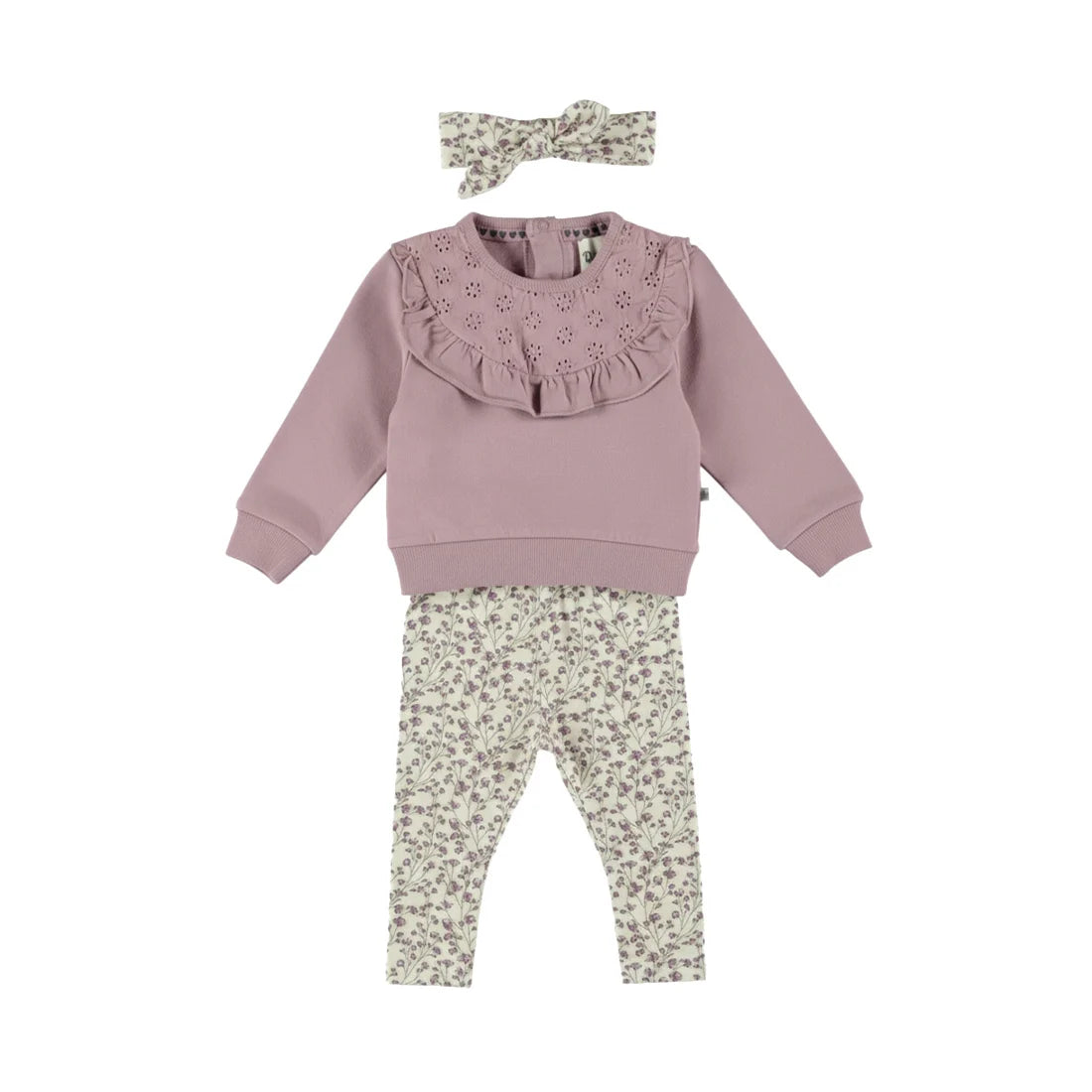 Vintage Floral 3-Piece Ruffle Set