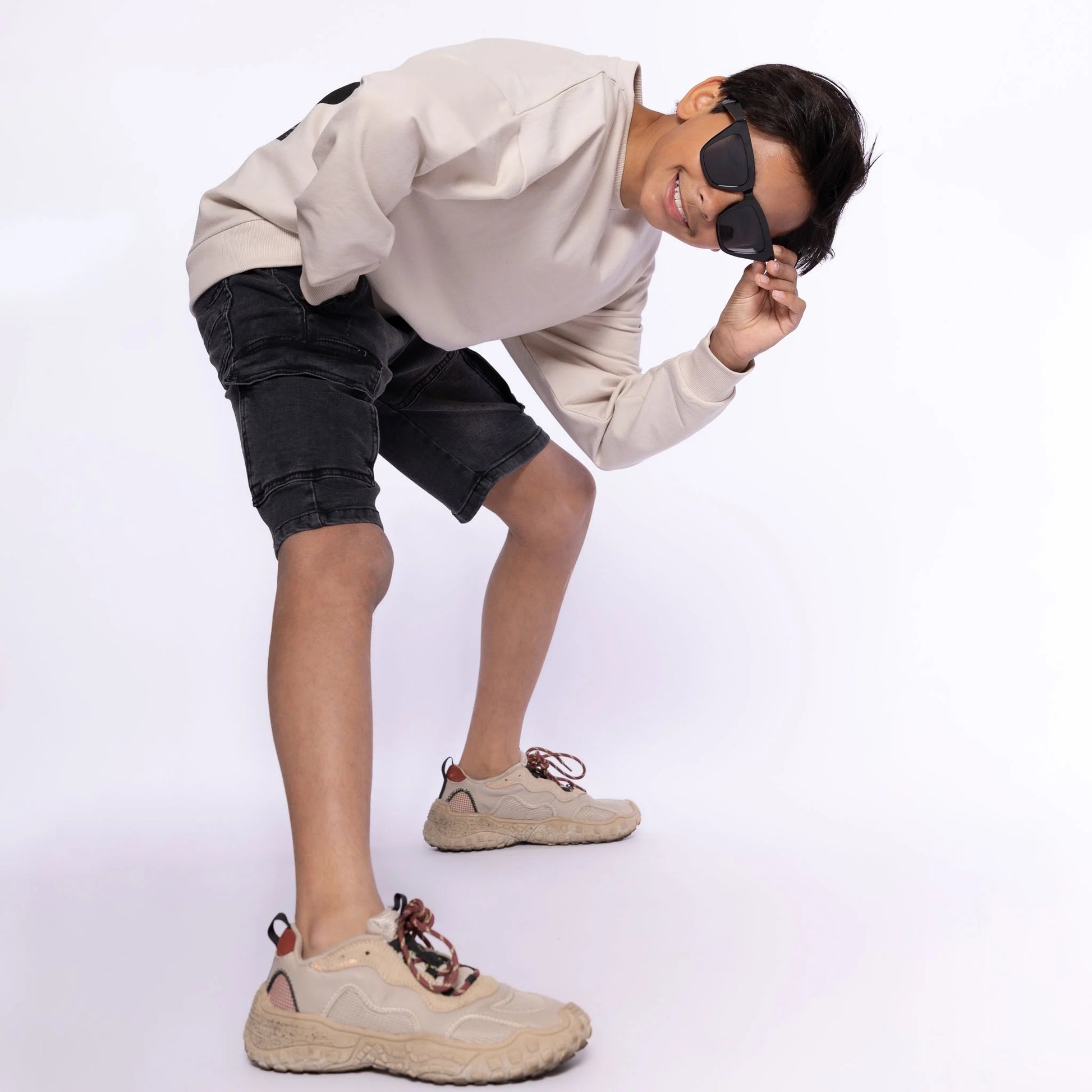 Black Denim Cargo Shorts