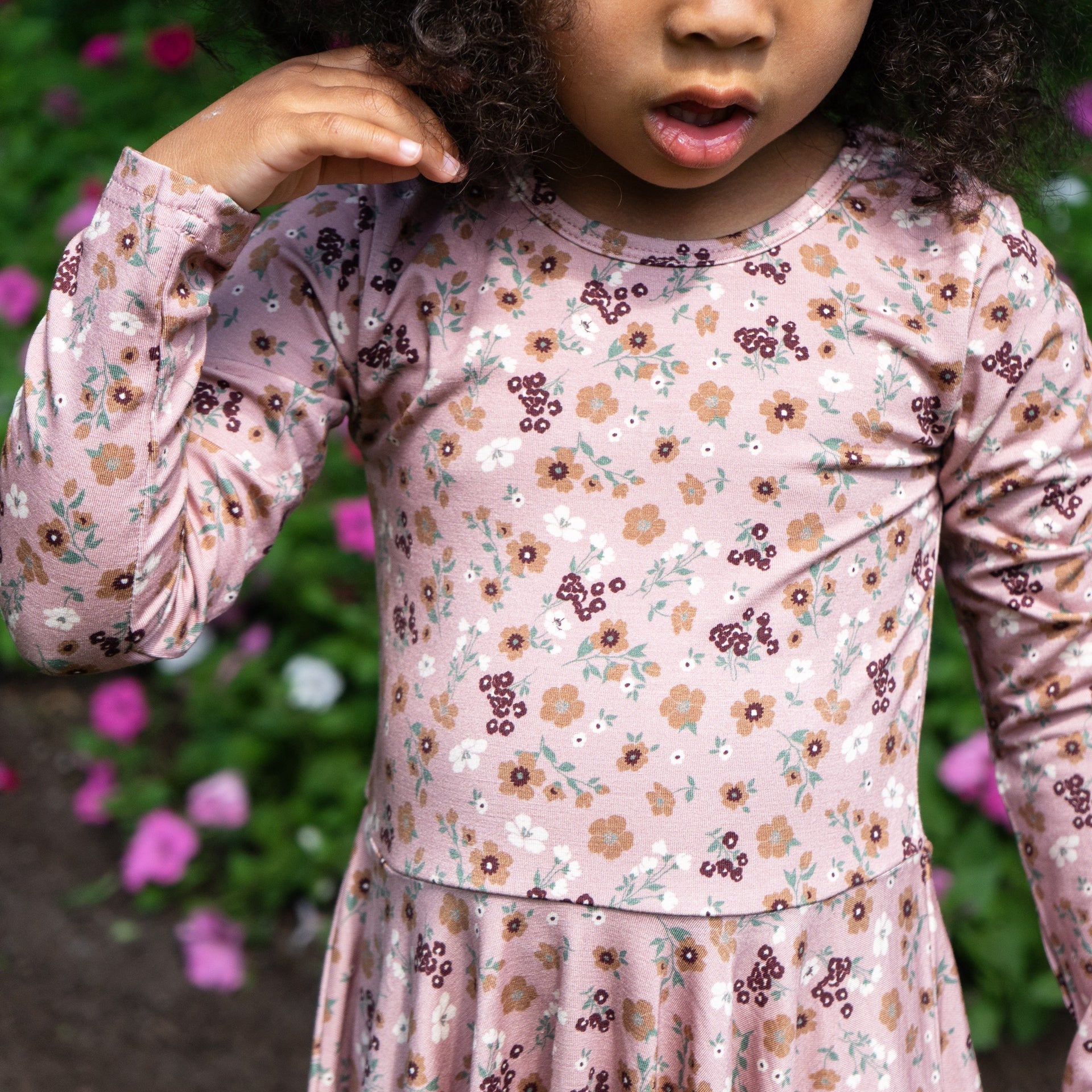 Long Sleeve Twirl Dress - Velvet Garden