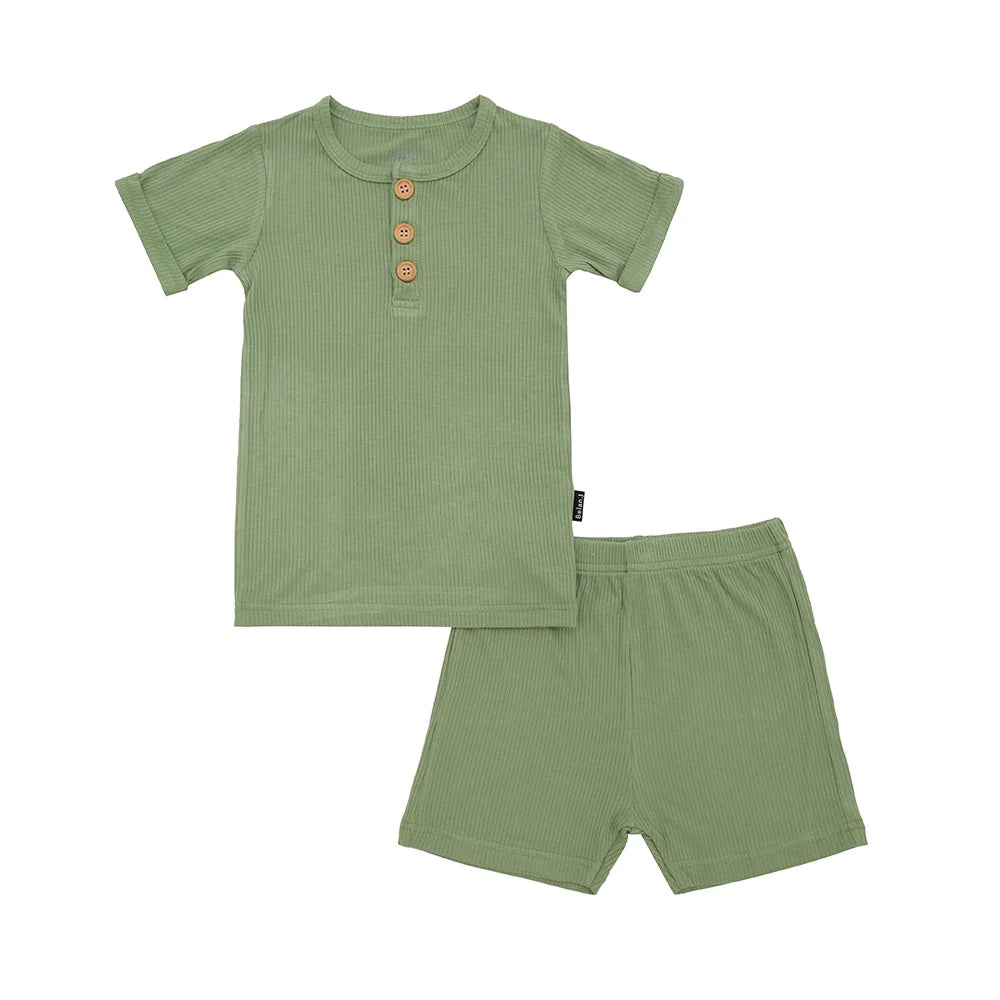 Ribbed Bamboo Summer PJ Set - Clover