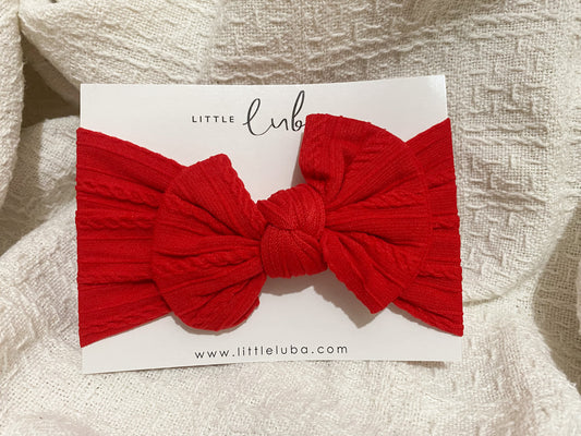 Red Cable Knit Headband