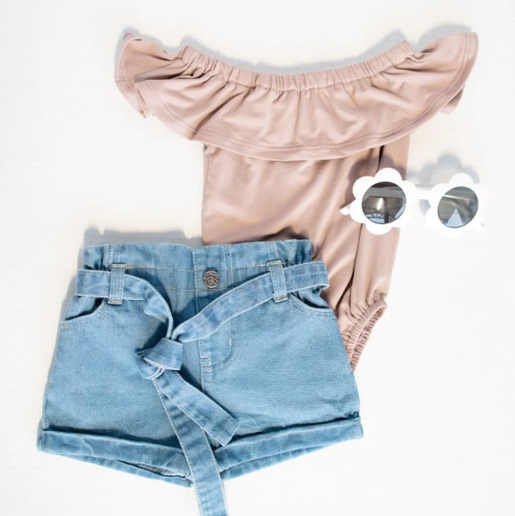 Denim Bow Short