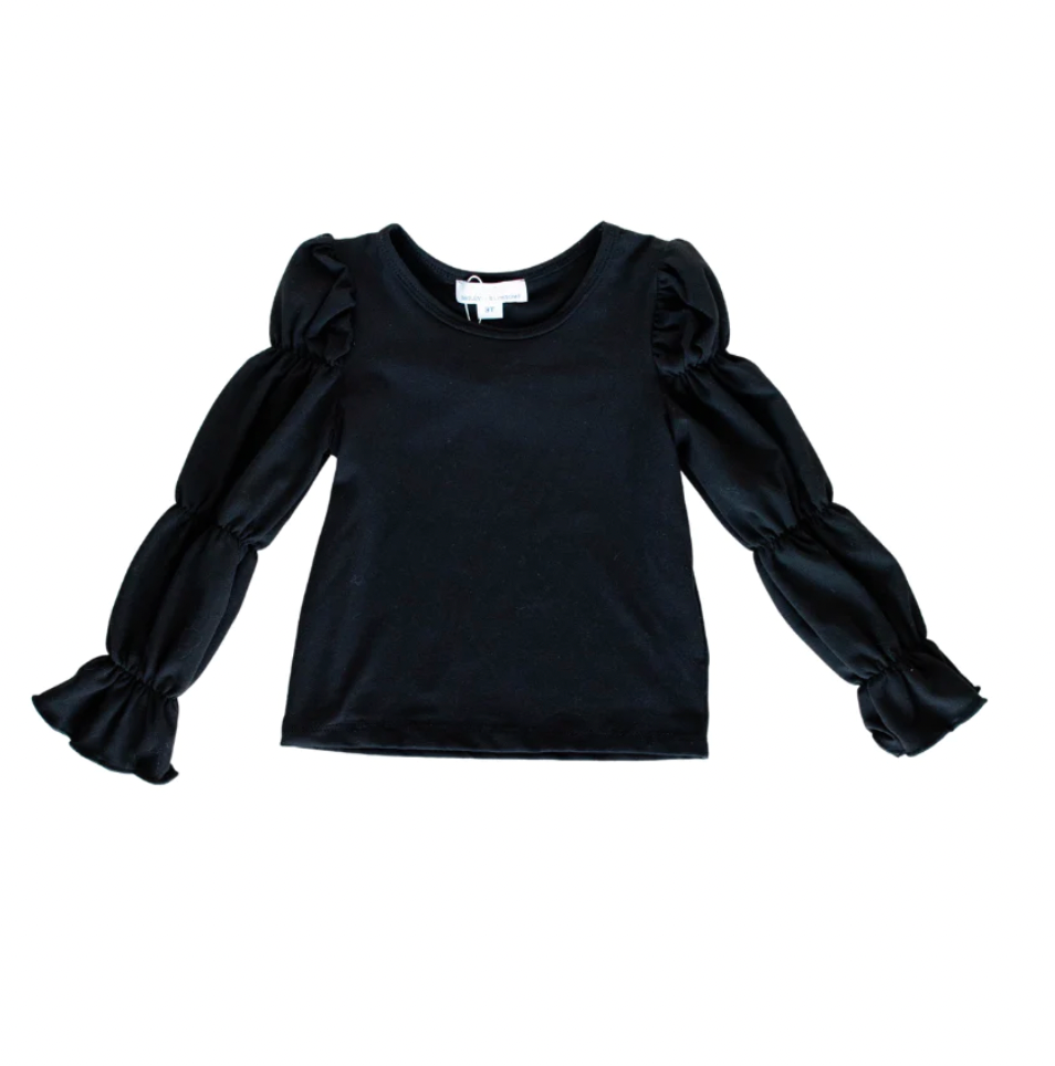 Black Puff Sleeve Top