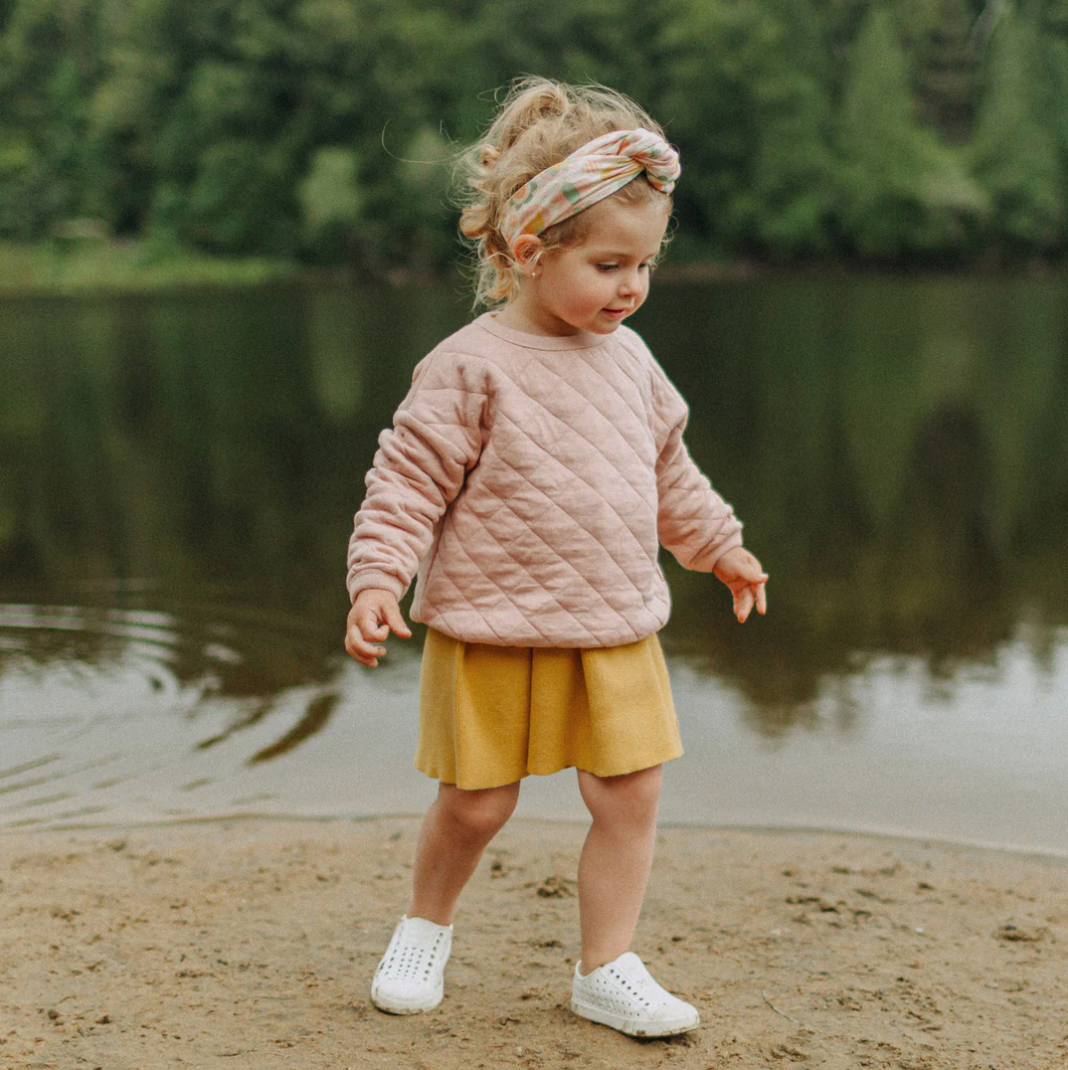 Peach Quilted Crewneck