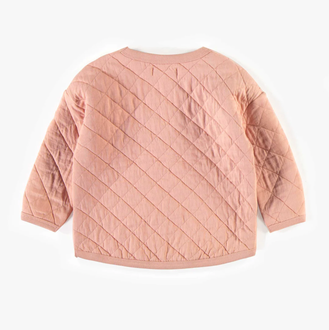 Peach Quilted Crewneck